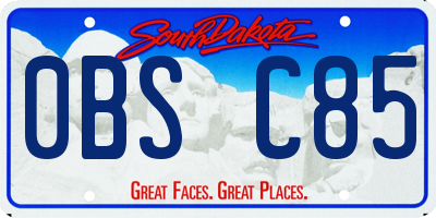 SD license plate 0BSC85