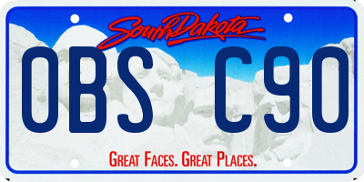 SD license plate 0BSC90