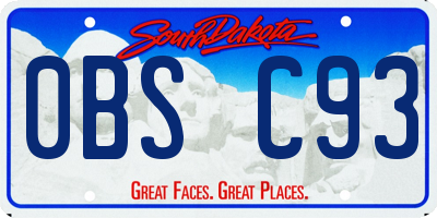 SD license plate 0BSC93