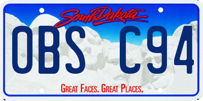 SD license plate 0BSC94