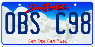 SD license plate 0BSC98