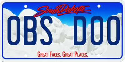 SD license plate 0BSD00
