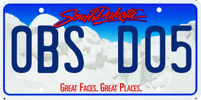 SD license plate 0BSD05