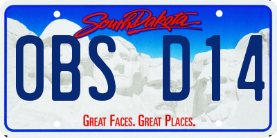 SD license plate 0BSD14
