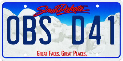 SD license plate 0BSD41
