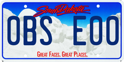 SD license plate 0BSE00