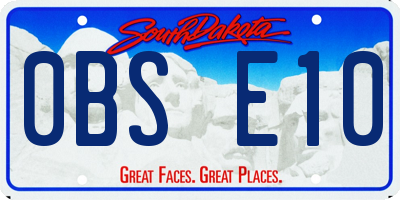 SD license plate 0BSE10
