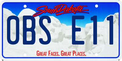 SD license plate 0BSE11