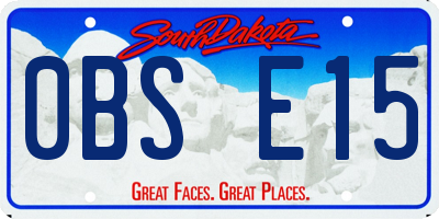 SD license plate 0BSE15