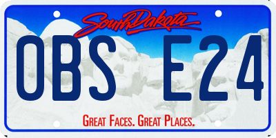 SD license plate 0BSE24