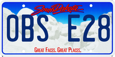 SD license plate 0BSE28
