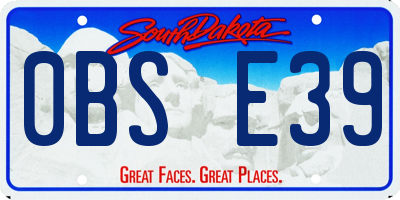 SD license plate 0BSE39
