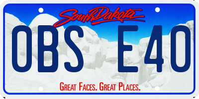 SD license plate 0BSE40