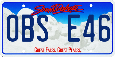 SD license plate 0BSE46