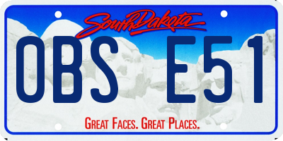 SD license plate 0BSE51
