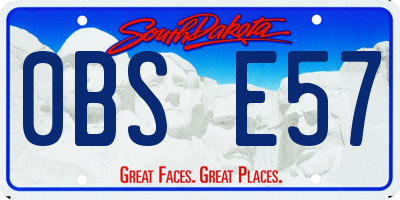 SD license plate 0BSE57