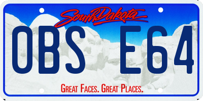 SD license plate 0BSE64
