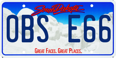 SD license plate 0BSE66