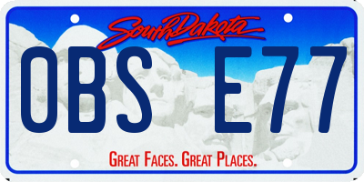 SD license plate 0BSE77