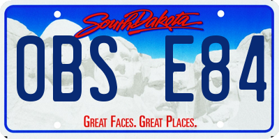 SD license plate 0BSE84