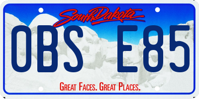 SD license plate 0BSE85