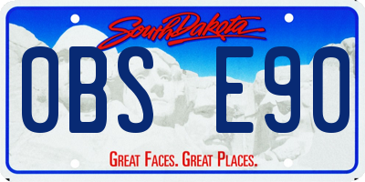 SD license plate 0BSE90