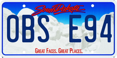 SD license plate 0BSE94