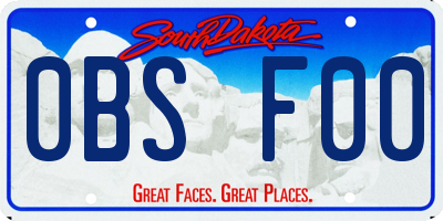 SD license plate 0BSF00