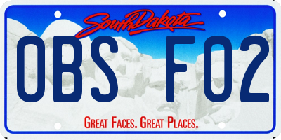 SD license plate 0BSF02