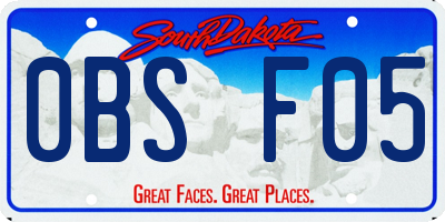 SD license plate 0BSF05