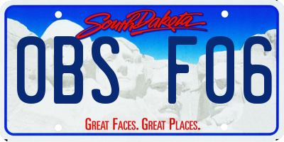 SD license plate 0BSF06
