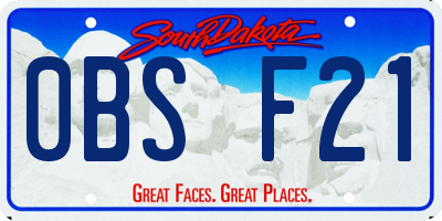 SD license plate 0BSF21
