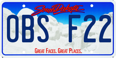 SD license plate 0BSF22