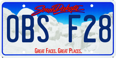 SD license plate 0BSF28