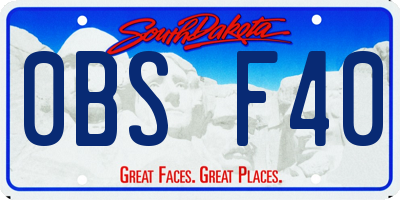 SD license plate 0BSF40
