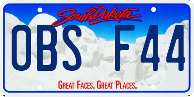 SD license plate 0BSF44