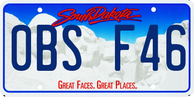 SD license plate 0BSF46