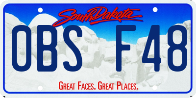 SD license plate 0BSF48