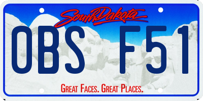 SD license plate 0BSF51