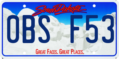 SD license plate 0BSF53