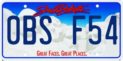 SD license plate 0BSF54