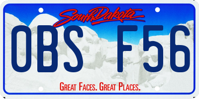 SD license plate 0BSF56