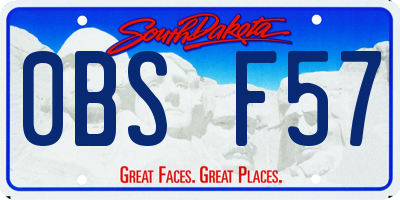 SD license plate 0BSF57