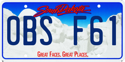 SD license plate 0BSF61