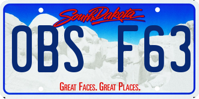 SD license plate 0BSF63
