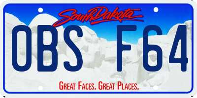 SD license plate 0BSF64