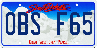 SD license plate 0BSF65
