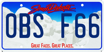 SD license plate 0BSF66