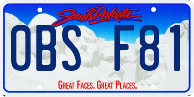SD license plate 0BSF81