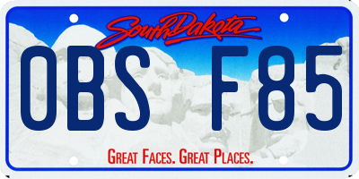 SD license plate 0BSF85